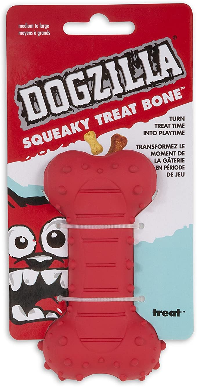 Dogzilla Squeaky Treat Bone Medium | Tobipets Costa Rica